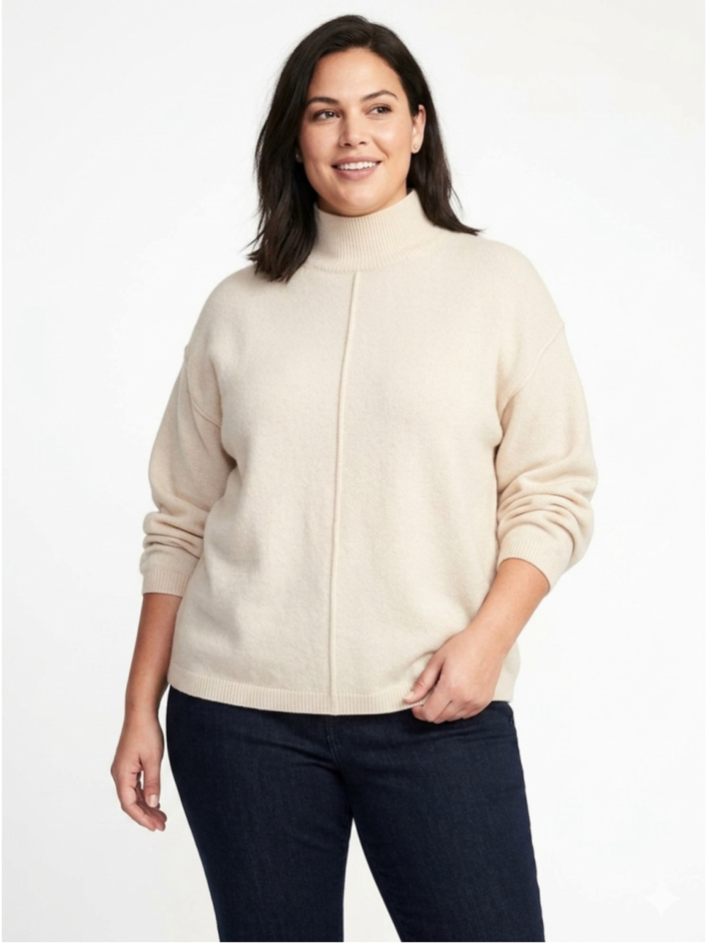 H&M Cream Mock Turtleneck Sweater 2XL - 273 comfort work school warm trendy chic